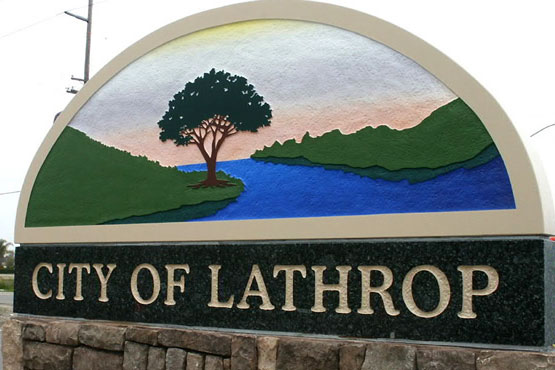 Polished Entry Monument sign for City of Lathrop