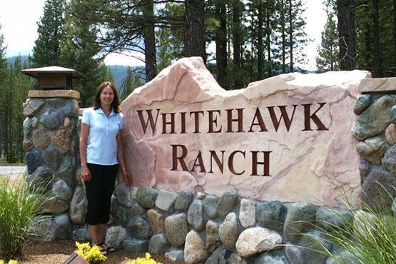 Beautiful Engraved Sandstone Entry Monument for Whitehawk Ranch