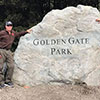 Stone entry sign for CA park